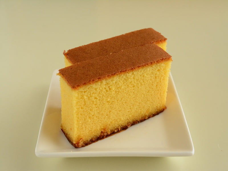 福砂屋のカステラ中身拡大