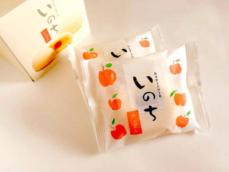 カスタードケーキ いのち(アップル)開封後