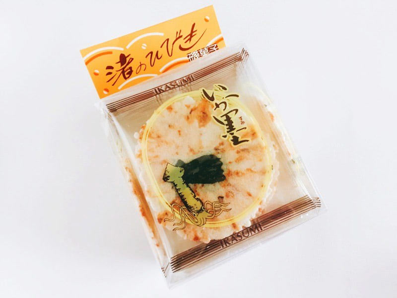 渚のひびき いか墨せんべい外装