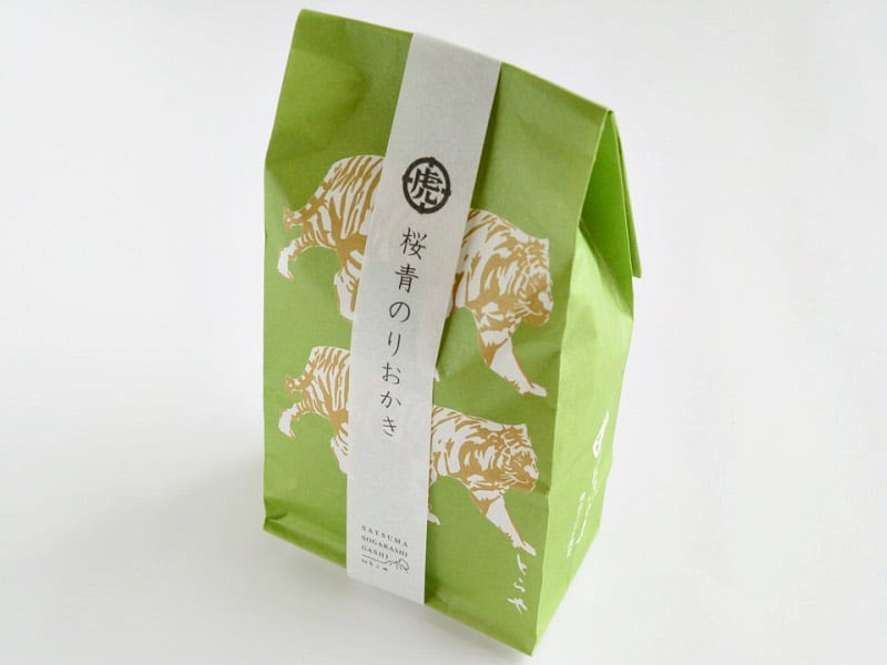 薩摩ソガラシ菓子 桜青のりおかき外装