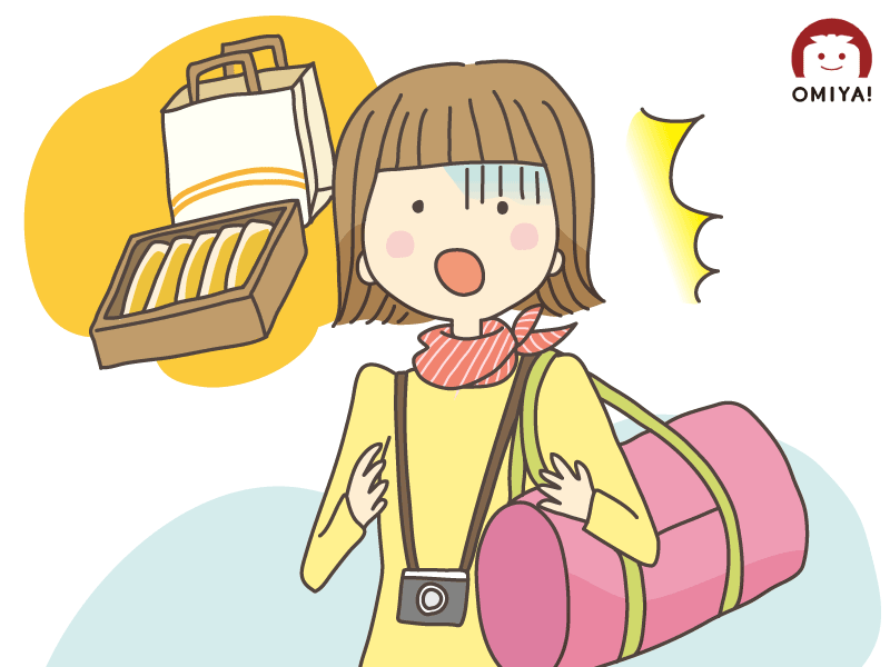 お土産を買い忘れて困っている様子