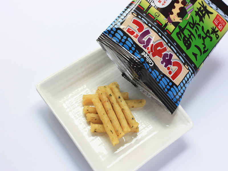 じゃがりこ野沢菜こんぶ味　中身の写真