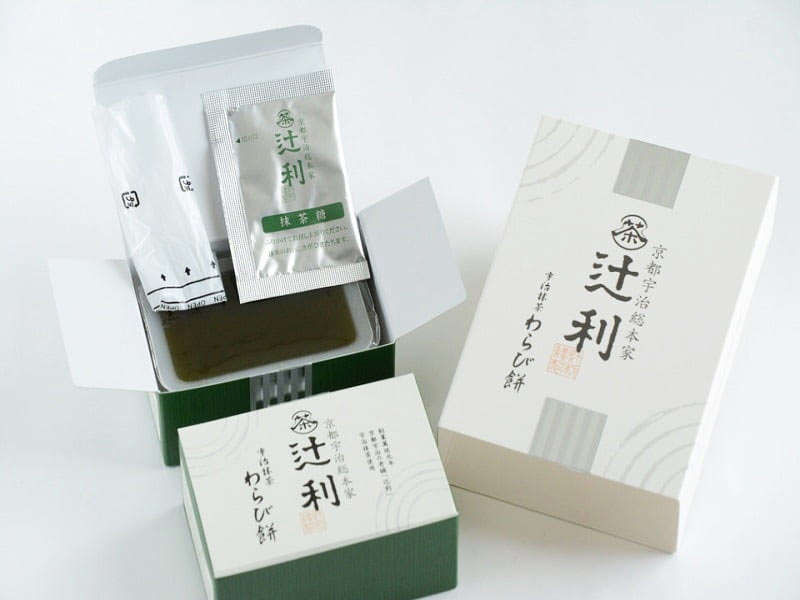 辻利 宇治抹茶わらび餅 開封写真