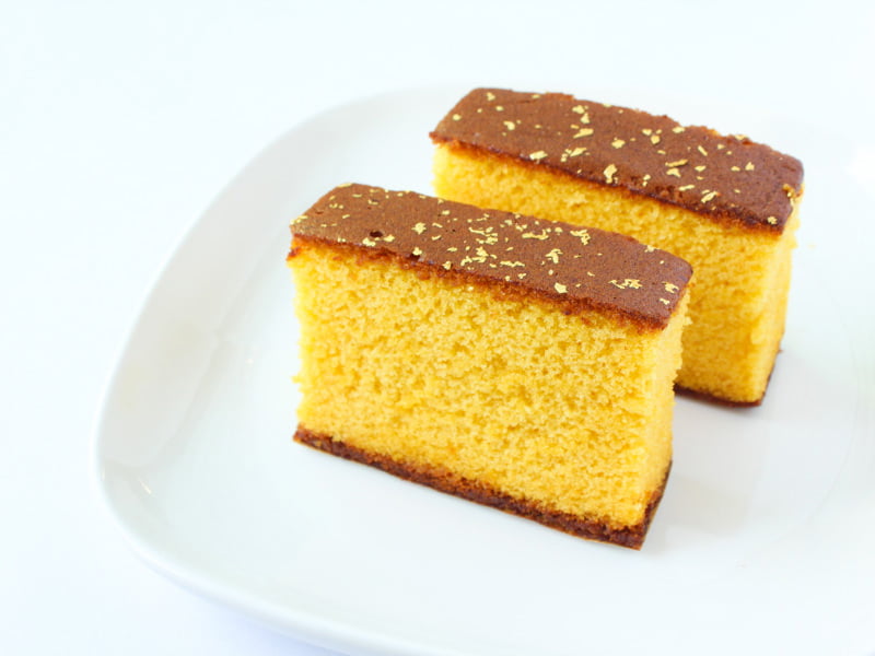 金箔カステラ　中身