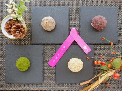 森のおはぎ詰合せ(大納言・落花生・抹茶きなこ・焼栗)