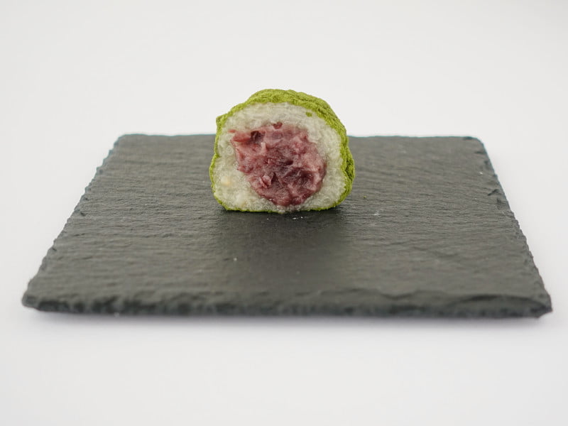 抹茶きなこ雑穀もち 断面