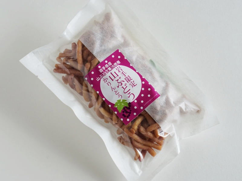 岩手限定 山ぶどうかりんとう外装