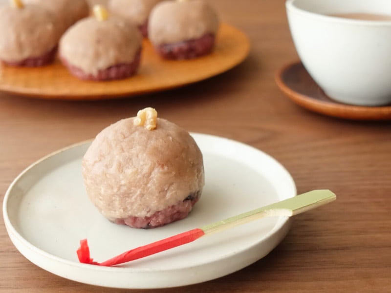 森のおはぎ くるみ黒米もち 中身