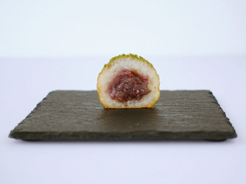 森のおはぎ 玄米茶雑穀もち 断面