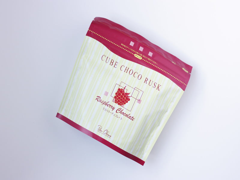 軽井沢チョコレートファクトリー 軽井沢キューブチョコラスク ラズベリーチョコレート 外装