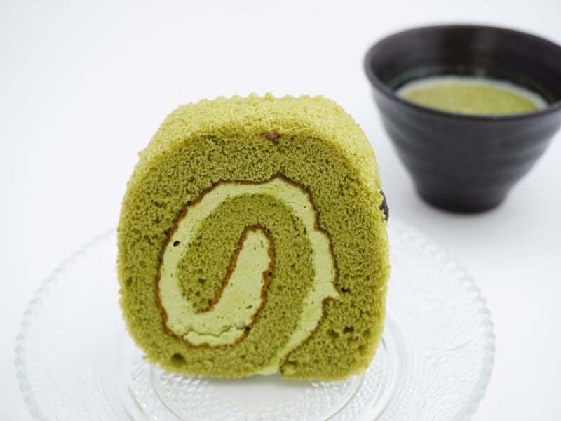 胡蝶庵　純抹茶ロール　中身の写真