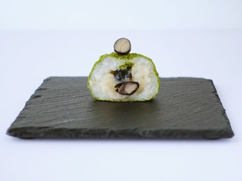 森のおはぎ 蜜黒豆雑穀もち 断面