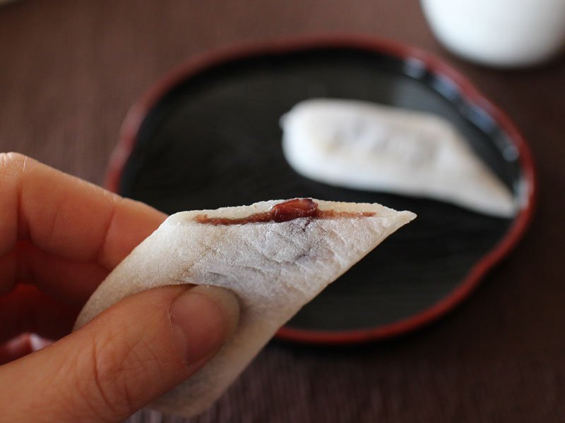 笹井屋のなが餅の断面写真