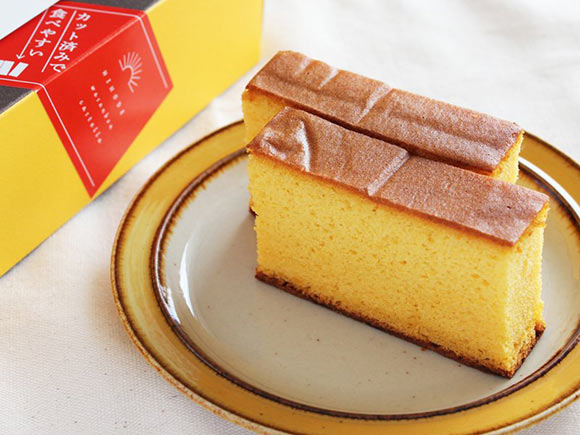 日乃出本店 黄金かすてら 中身の写真