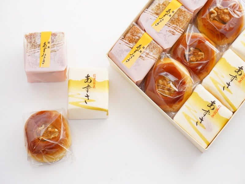 あずさ堂　3色詰め合わせ　開封した写真