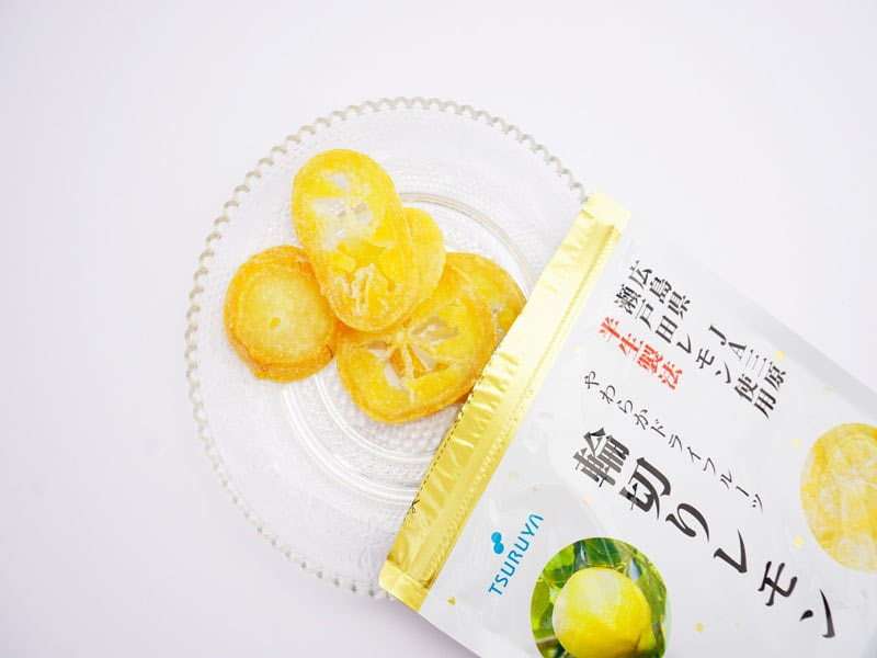 ツルヤ　ドライフルーツ　輪切りレモン　開封した写真