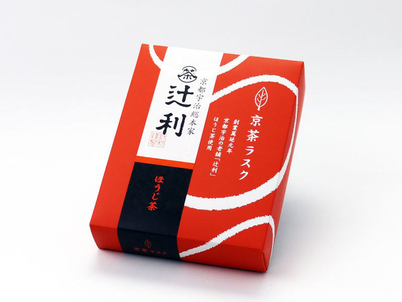 辻利京茶ラスクほうじ茶の外箱写真