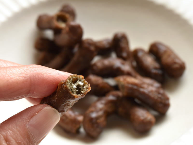 銀不老かりんとう 割ってみた写真