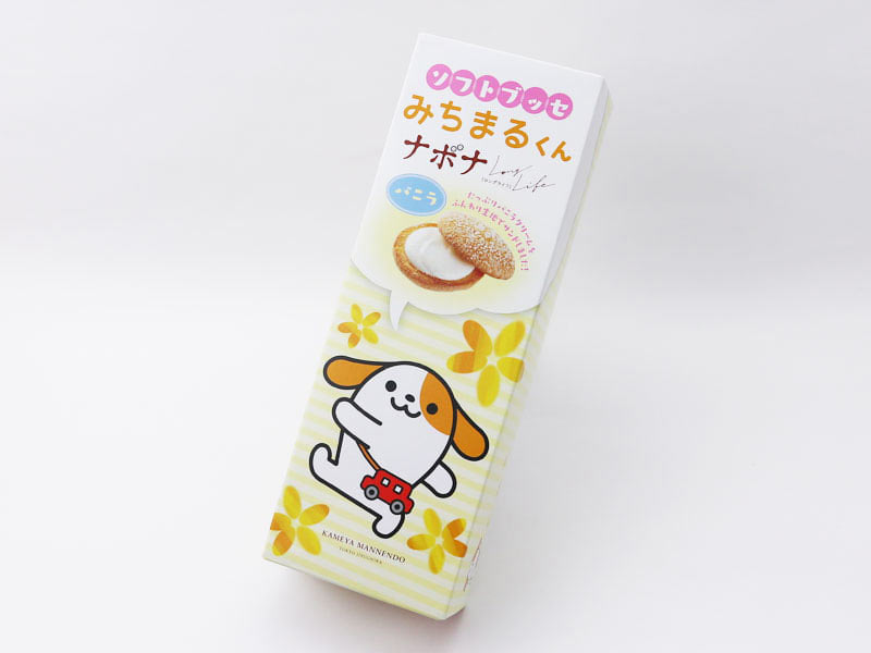 みちまるくんナボナロングライフバニラ味の外箱写真