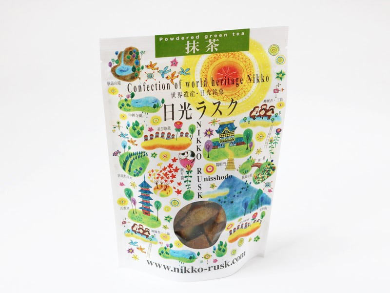 日光ラスク　抹茶　外装