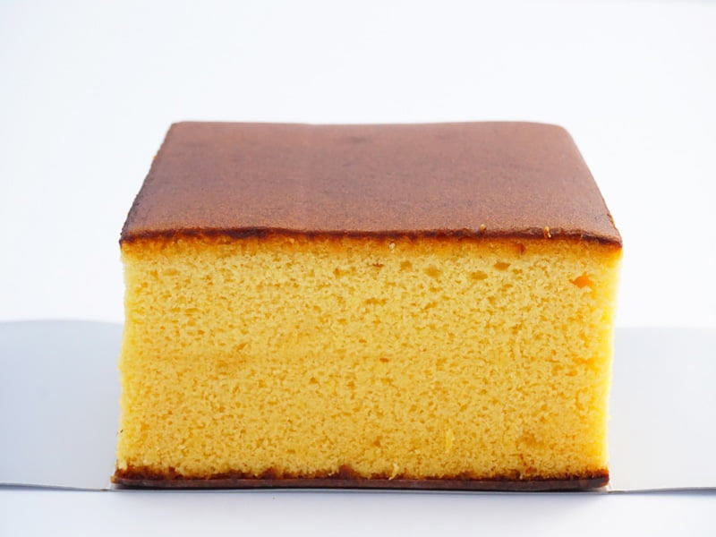 サザコーヒー　サザのかすてら　中身の写真　横からの図