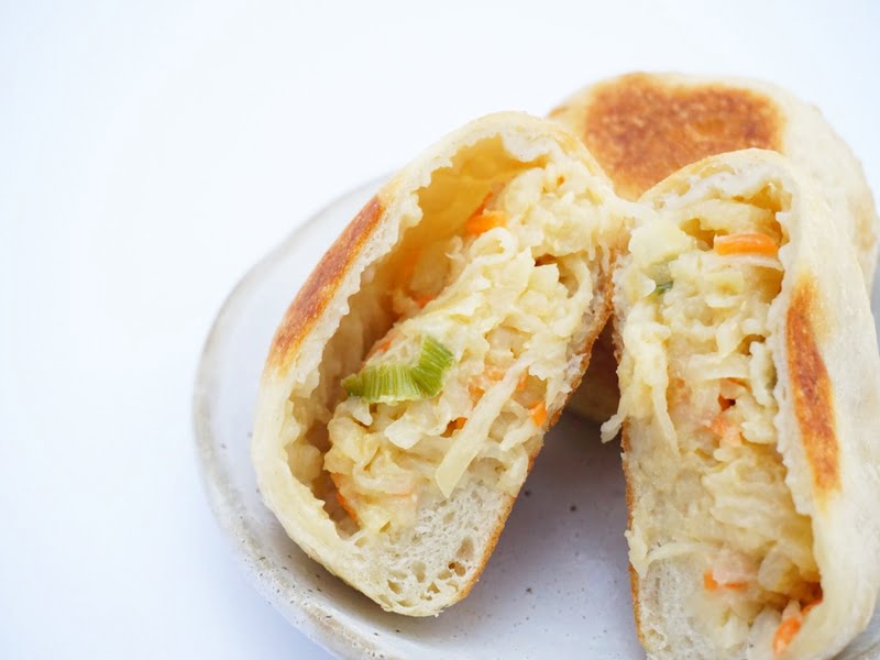 いろは堂　おやき　切干大根　中身の写真　アップ