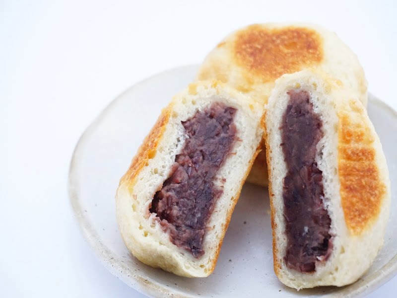 いろは堂　おやき　粒あん　中身の写真　アップ