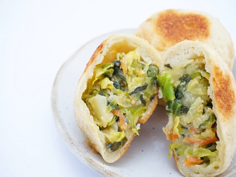 いろは堂　おやき　野菜ミックス　中身の写真　アップ