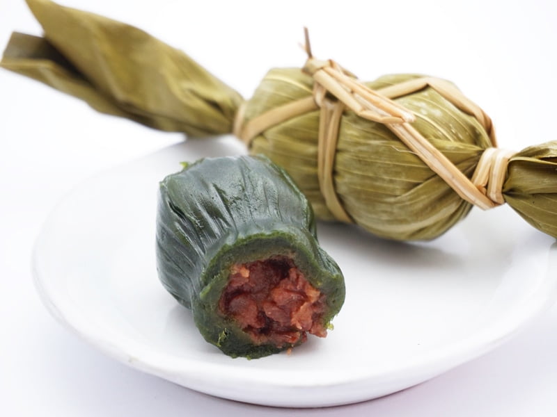 田中屋本店　笹だんご　つぶあん　中身の写真　断面