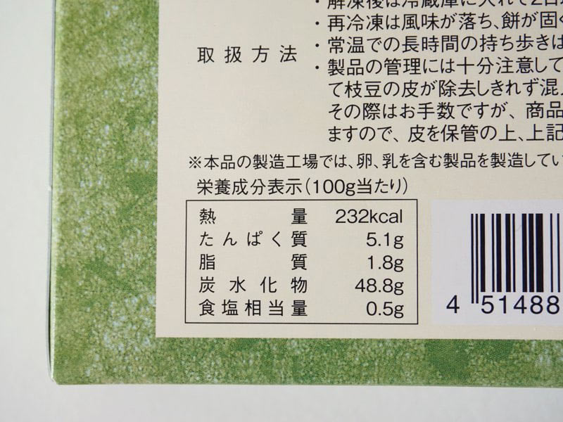 松栄堂 ずんだもちカロリー