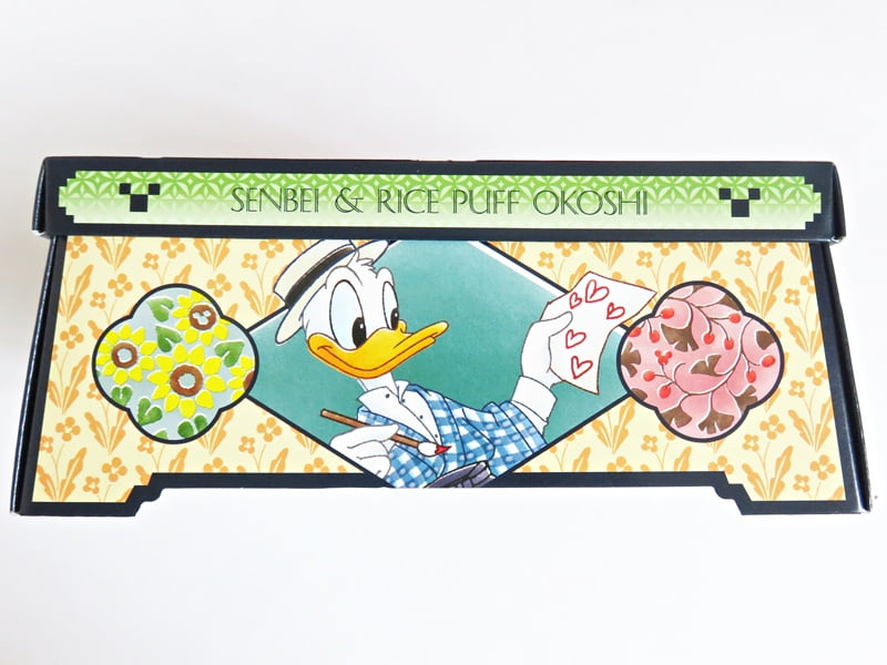 TDR おせんべい&おこし 箱側面にあるドナルドの写真