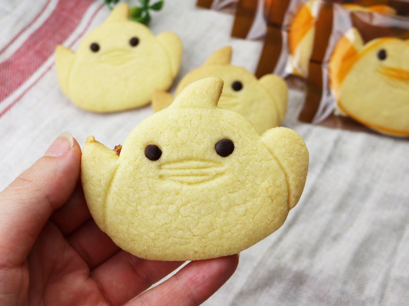 ぴよりんサブレを手に持った写真