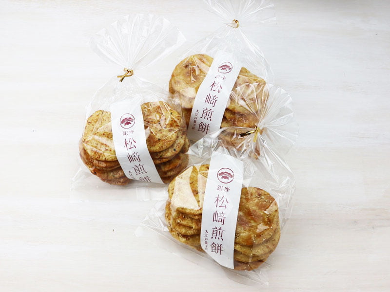 銀座松崎煎餅江戸草加あばれ3種類の外袋写真