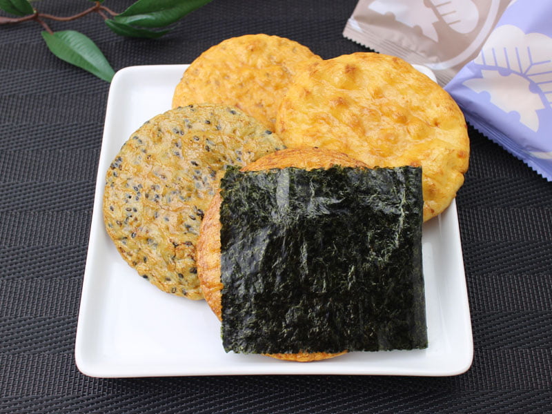 銀座松崎煎餅江戸草加本丸の4種類の写真