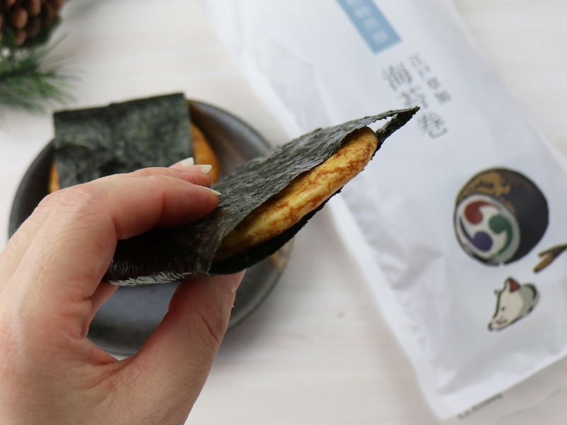 銀座松崎煎餅江戸草加海苔巻の海苔の写真