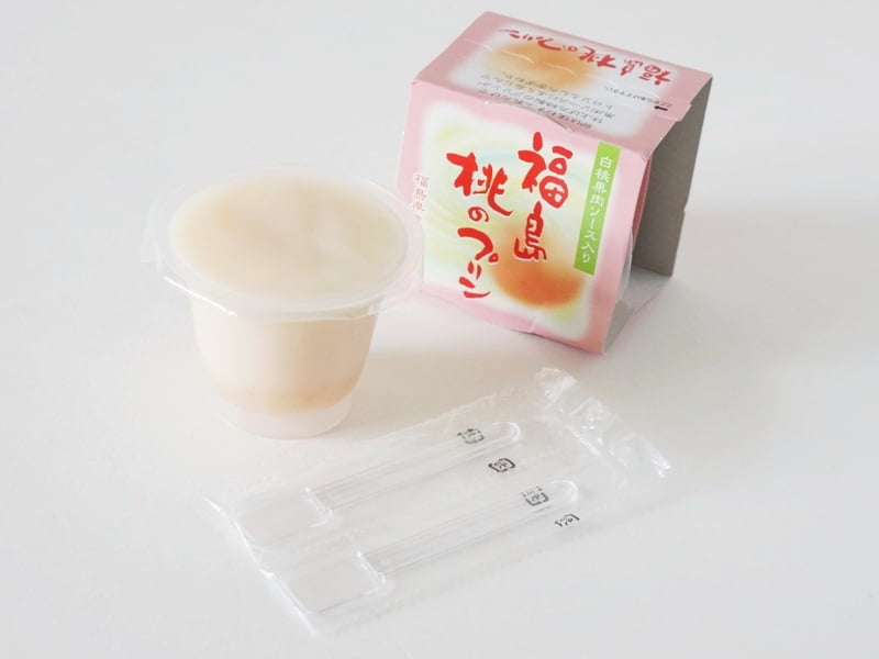 国見製菓 福島桃のプリン開封後