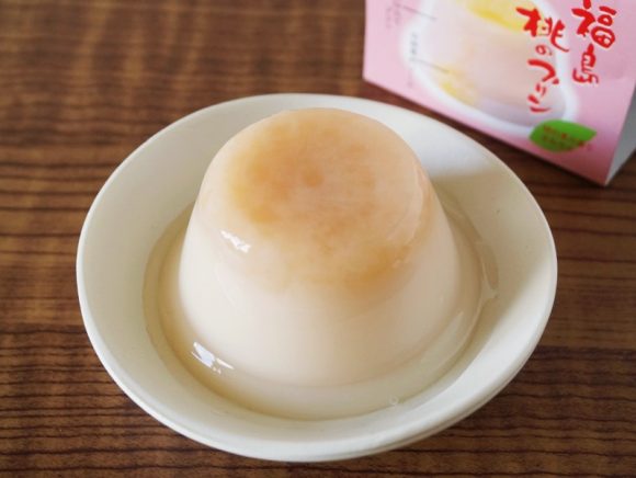 国見製菓 福島桃のプリン中身