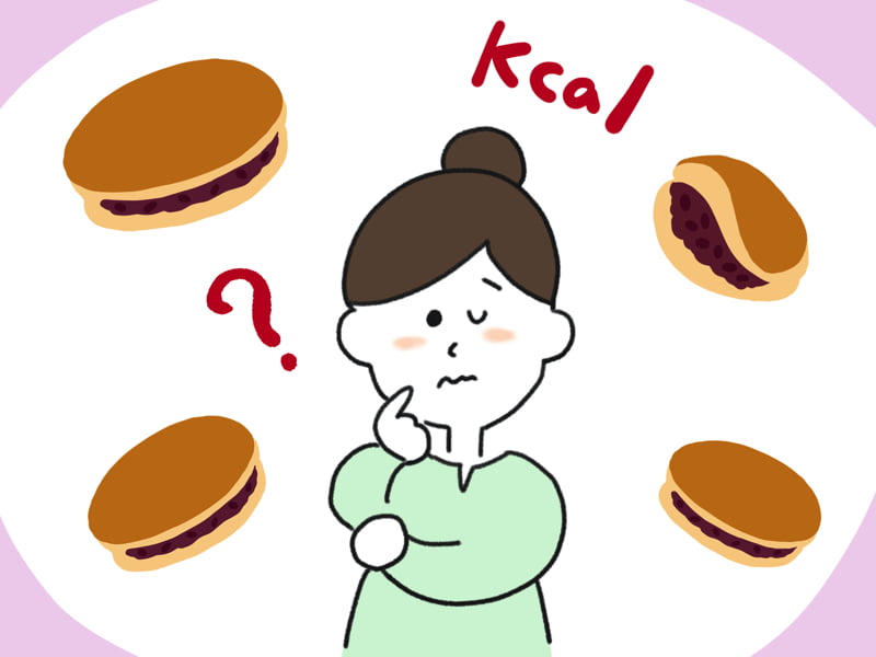 どら焼きのカロリーを気にする女性