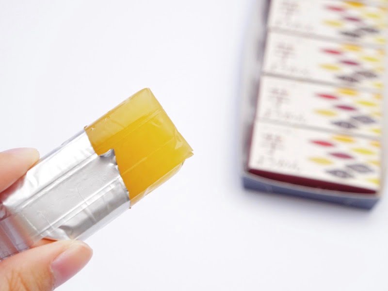 あさ川　ひとくち芋ようかん　開封したところ