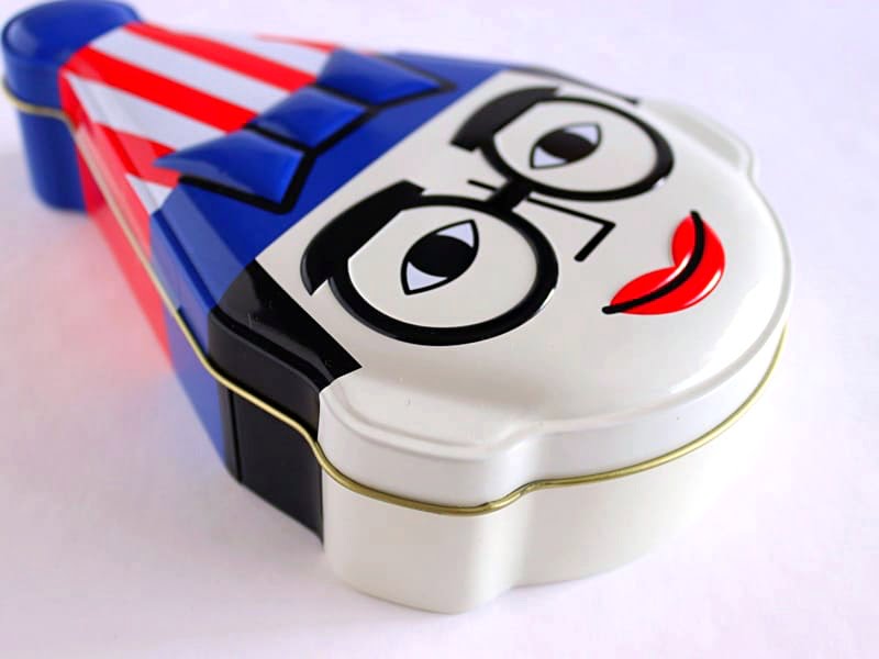 くいだおれ太郎のボールチョコ　側面