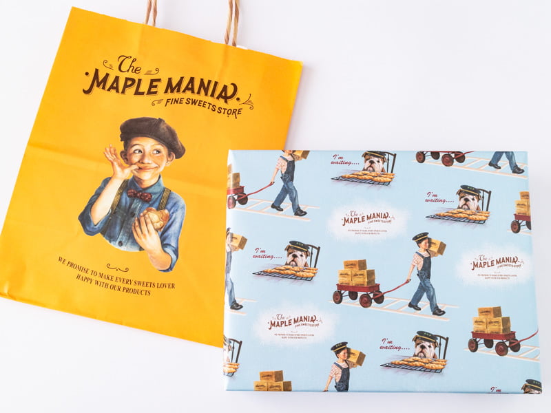 ザ・メープルマニア ショコラケーキの紙袋と箱