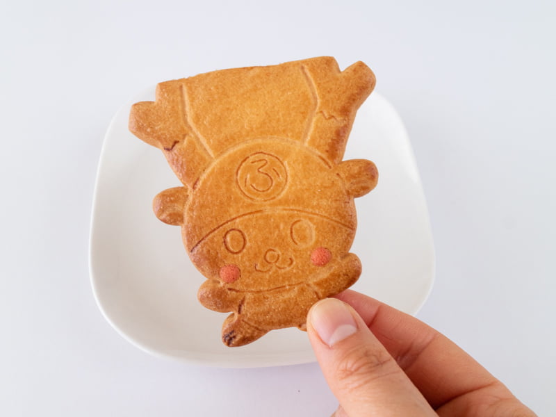 ふっかちゃんサブレを手に持ったところ
