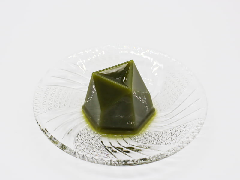 叶 匠壽庵 抹茶水羊羹の中身の写真