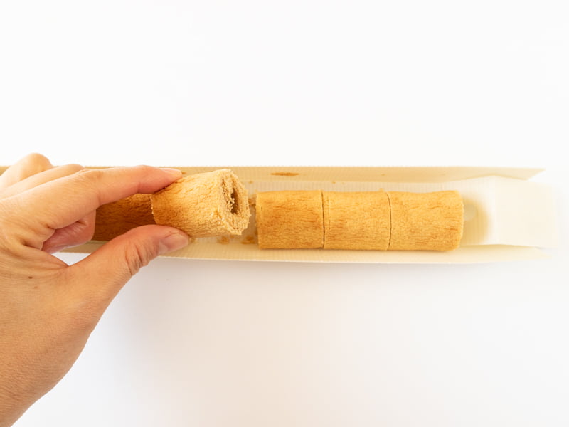 ニョロニョロバウムクーヘンをカットしたところ