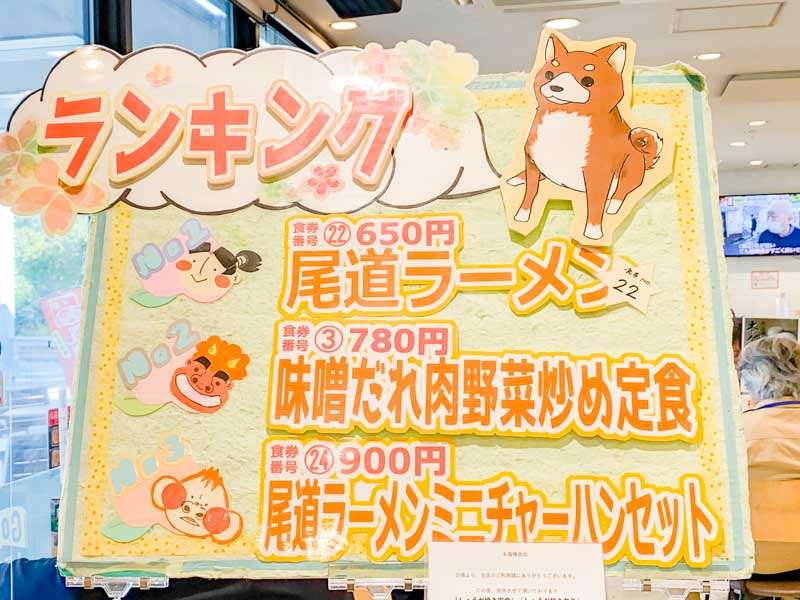 道口パーキングエリア：下り線 フードコート