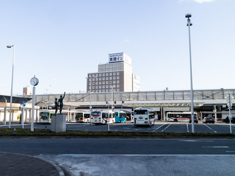 前橋駅北口のバスロータリー