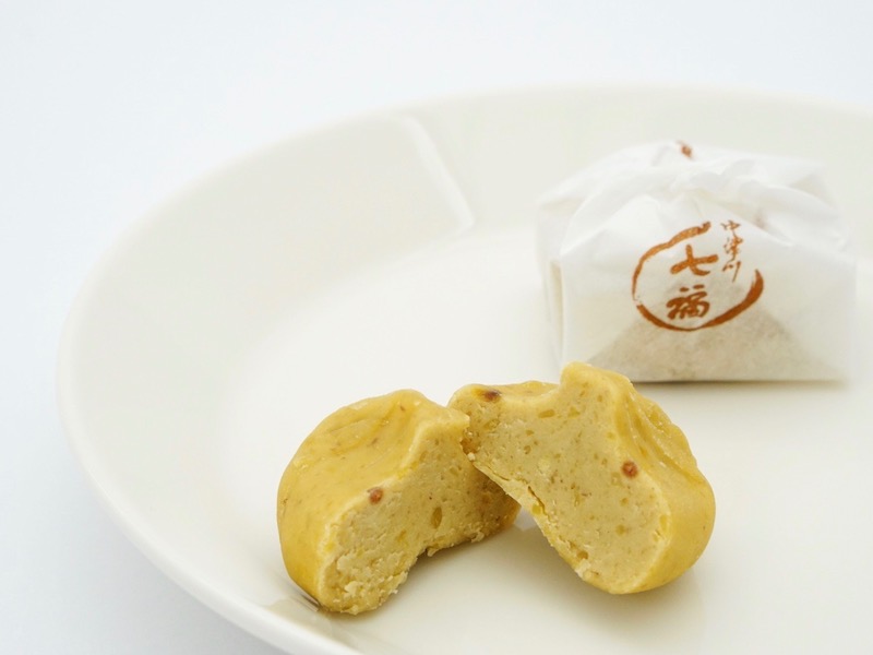 七福 中津川栗きんとん 断面と個包装