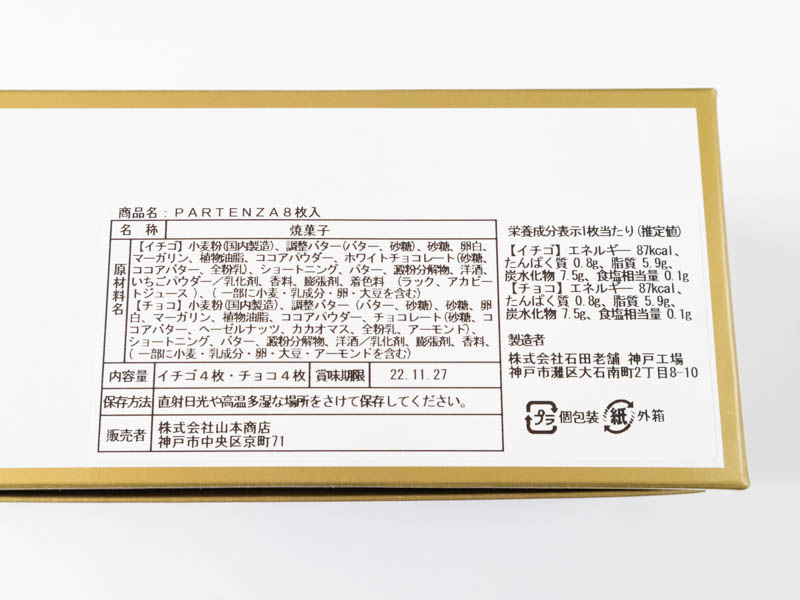 カファレルパルテンツァ栄養成分表示とカロリー