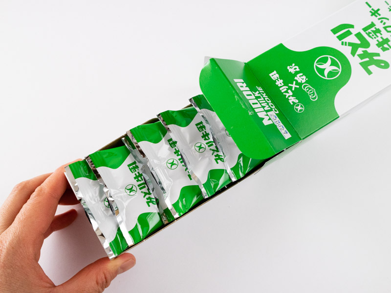 みどり牛乳ミルククッキー箱を開けたところ