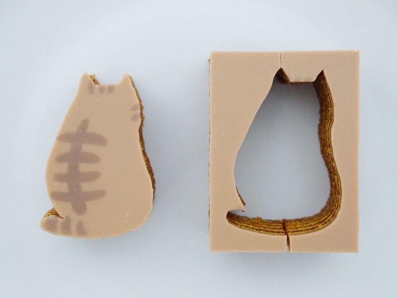 にゃんこのバウム 型抜きしたあと